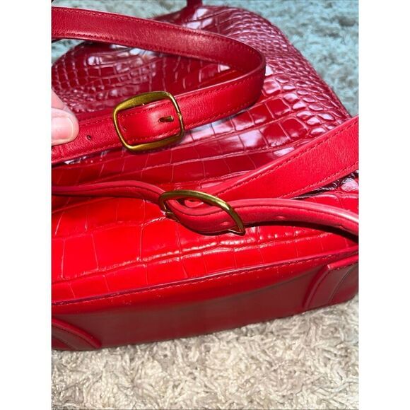 Tory Burch Mini Backpack Handbag Red Croc-Embossed Italian Leather Top Handle main image 15